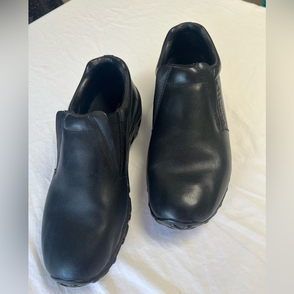 MERRELL MEN’S JUNGLE MOC BLACK LEATHER SLIP ON SHOES  SIZE 11 MIDNIGHT - Picture 1 of 9